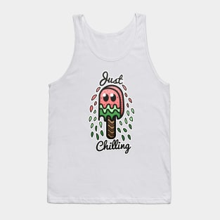 Just Chilling Watermelon Ghost Ice Lolly Tank Top